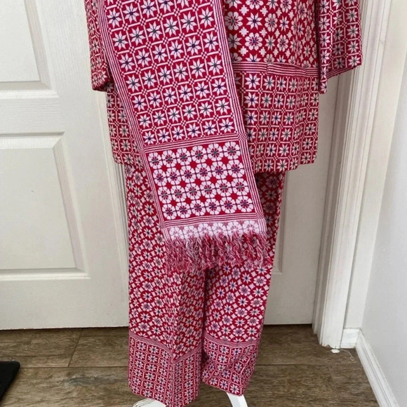 Ramona Vintage Womens Red Leisure Pant Suit Size Medium - Picture 4 of 11